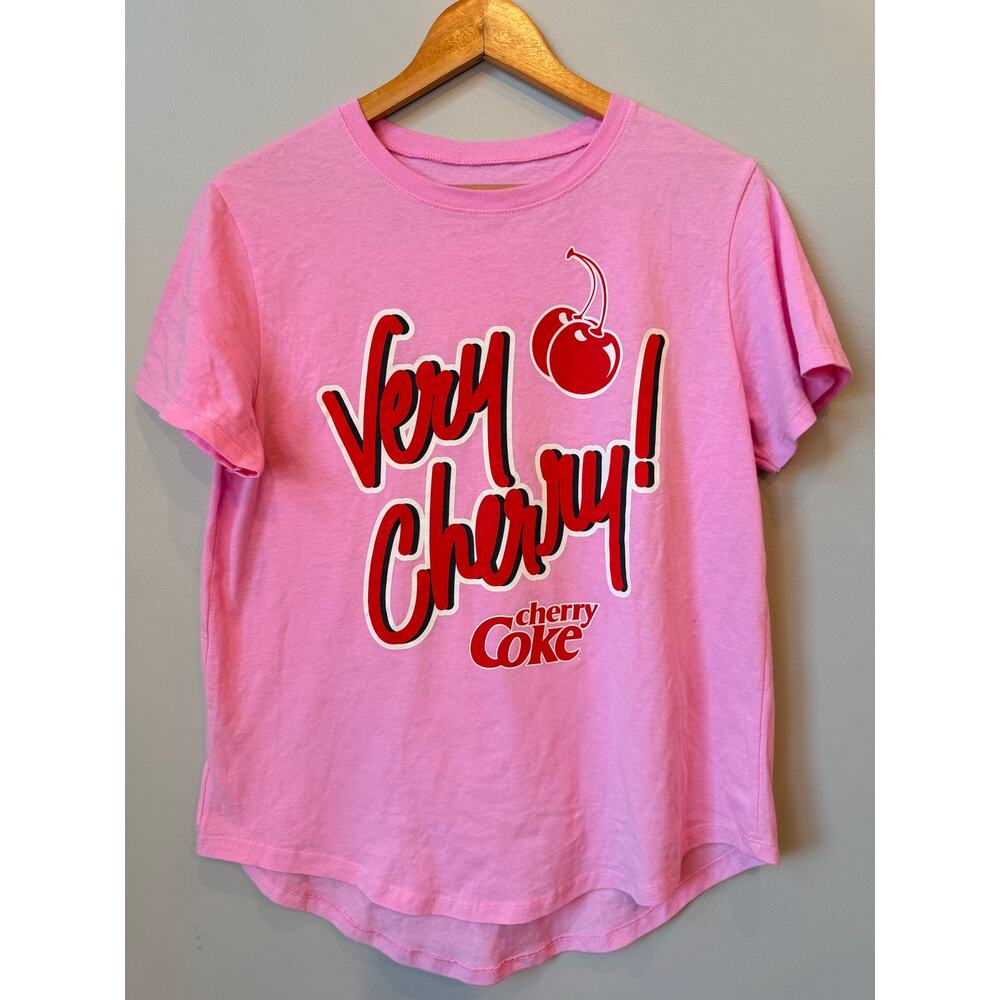 Coca-Cola Cherry Coke Pink Graphic T-Shirt "Very Cherry!" Outrageous Tee Size XL